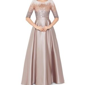 Betsy & Adam Embellished Satin Gown size 8